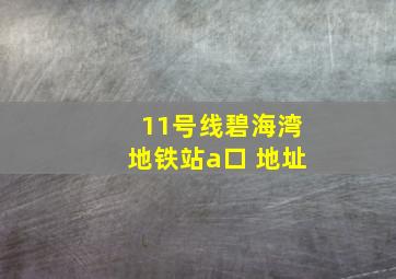 11号线碧海湾地铁站a口 地址